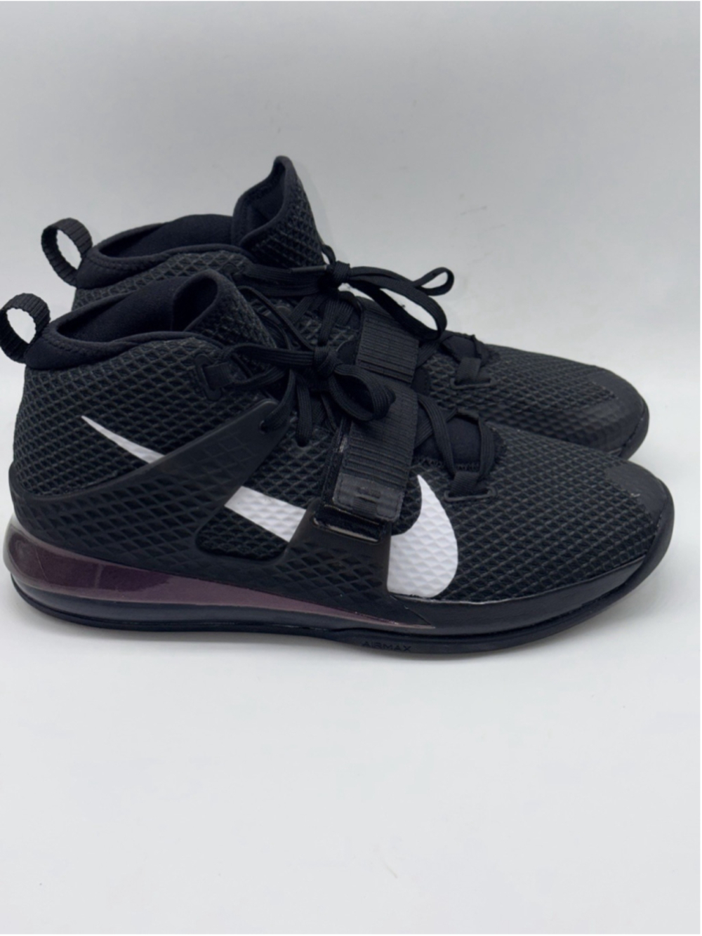 NEW Men's Size 12 Nike Air Force Max II 2 Shoes AV6243-002 Black White Plum